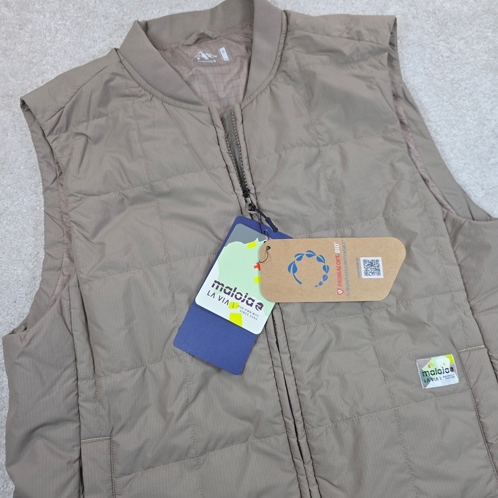 Maloja MoosbergM. Vest Men S Dark Gravel Quilted Primaloft Recycled Nylon Active